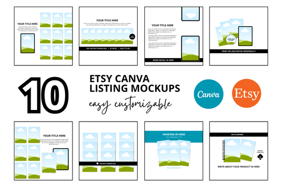 10 Printables Etsy Listings Mockup: A Designer's Toolkit