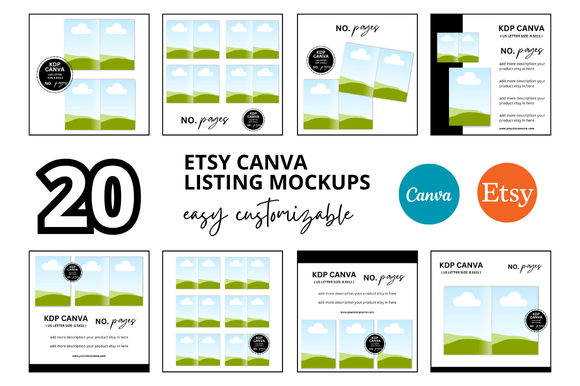 20 KDP Etsy Listings Mockup: Your Design Shortcut