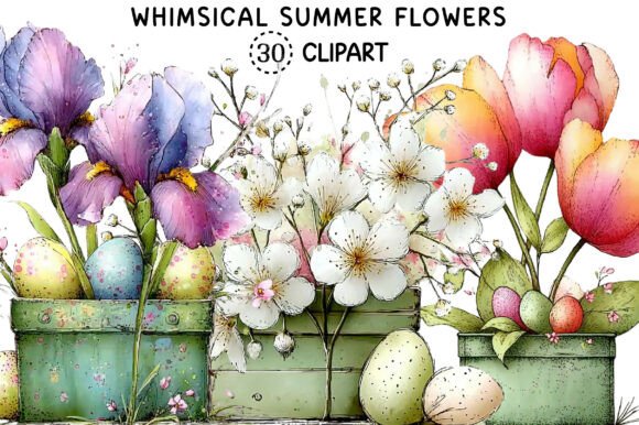 Brighten Projects with Whimsical Summer Flowers Png Clipart
