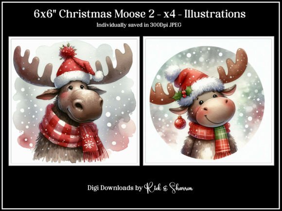 Charming Holiday Graphics: The 6x6 Christmas Moose 5-8 Collection