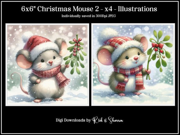 Charming Holiday Projects with the 6x6 Christmas Mouse 2 Illustration