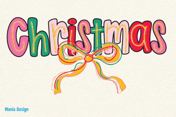Christmas Coquette Colorful PNG: Festive Design for Modern Creators