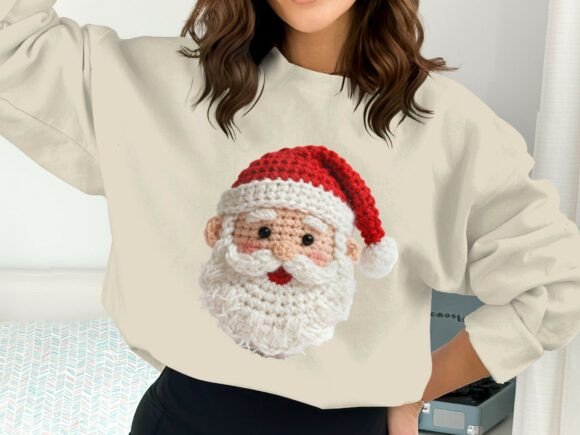 Crochet Yarn Santa Shirt Design PNG: A Cozy Holiday Asset