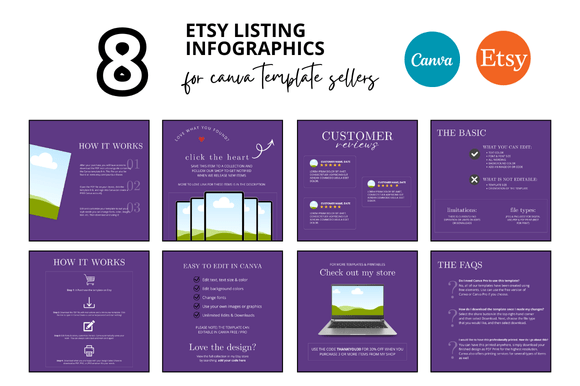 Elevate Your Etsy Shop with Purple Infographics