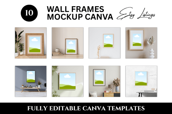 Transform Your Etsy Shop: 10 Wall Frame Listing Mockups