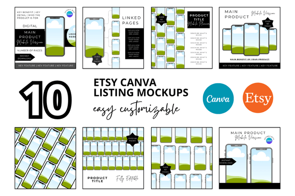Transform Your Etsy Shop with 10 Phone Etsy Listings Mockup
