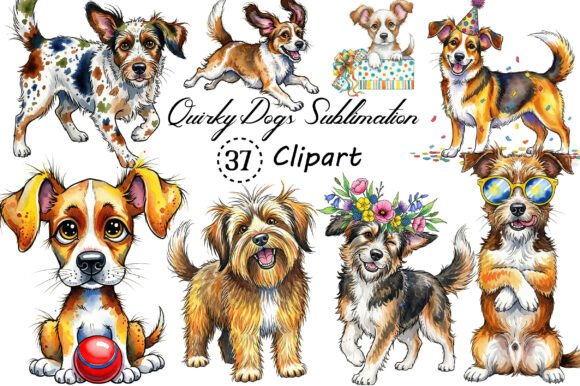 Unleash Playful Creativity with the Quirky Dogs Clipart Bundle